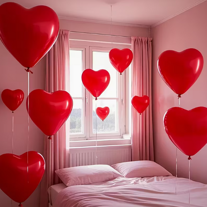 35-Piece Red Heart Balloon Set