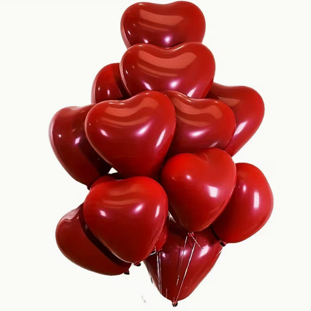 35-Piece Red Heart Balloon Set
