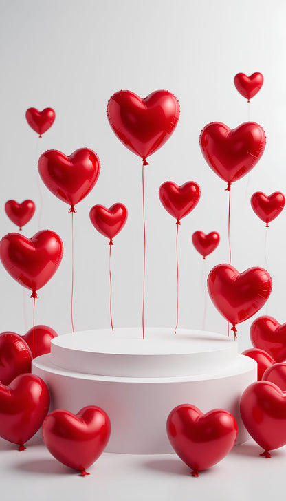 35-Piece Red Heart Balloon Set