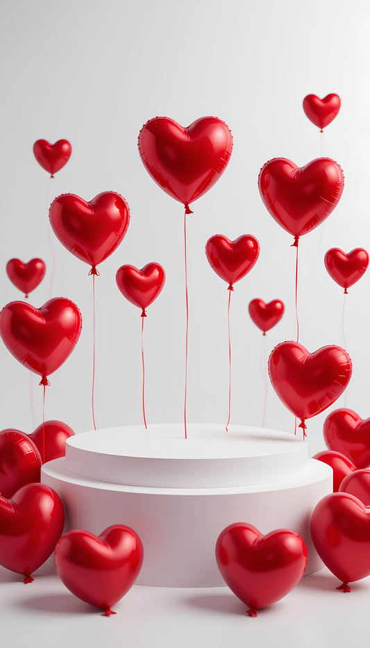 35-Piece Red Heart Balloon Set